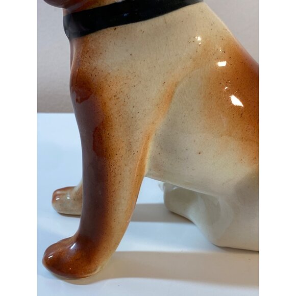 Bassett Hound Dog Vintage Glazed Ceramic Sitting Figurine Unmarked - Picture 8 of 16